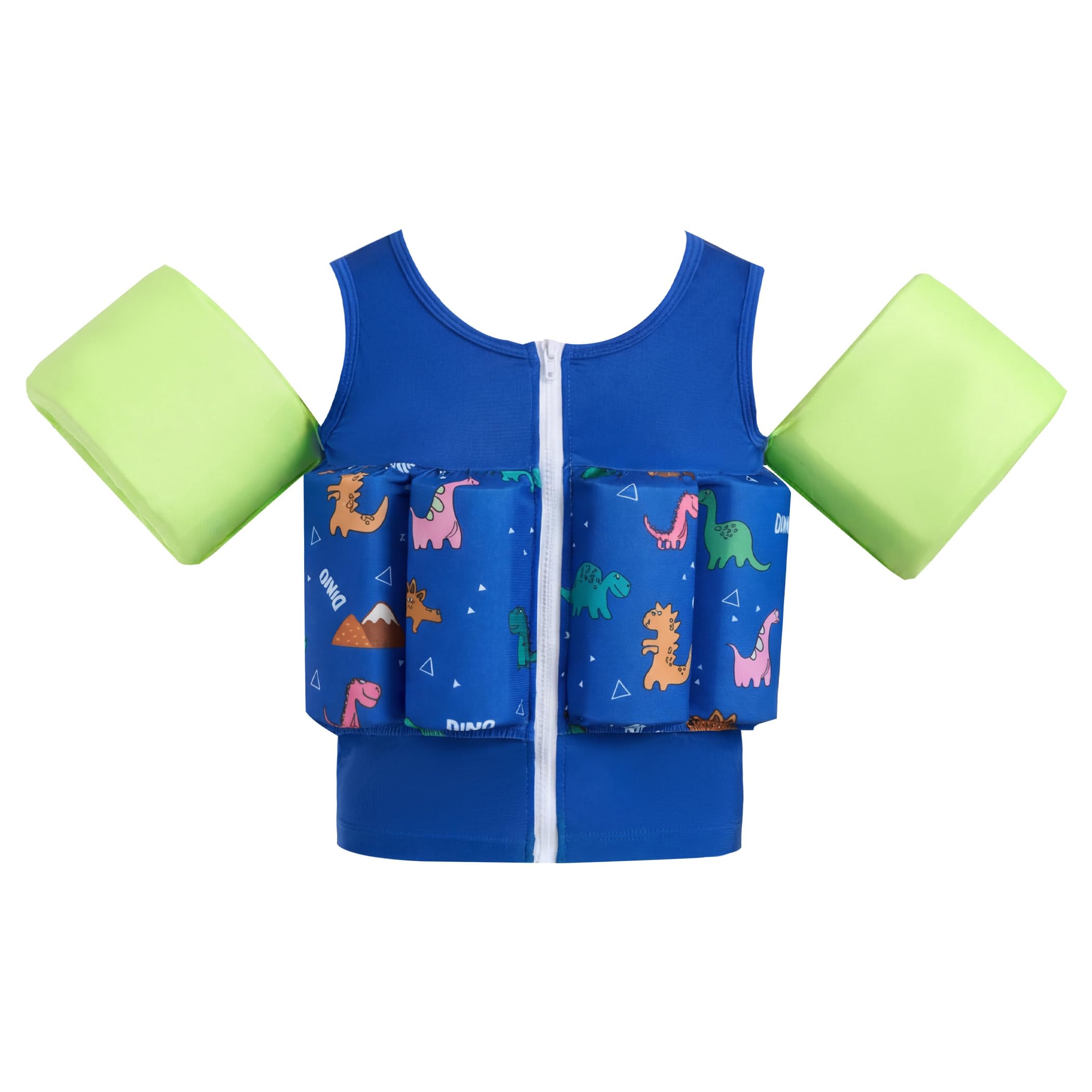 Gogokids Kids Swim Vest with Removable Buoyancy Pads & Armbands, Zip-Up Toddler Float Swimsuit Adjustable Flotation Aid for Child 1-6 Years, Non-Inflatable Float Jacket for Pool, Beach & Swimming
