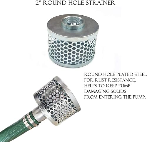 Vista 5 de Eastrans El kit de bomba de manguera de descarga incluye manguera de retrolavado de PVC azul de 2 x 50 pies y manguera de succión de PVC verde de 2