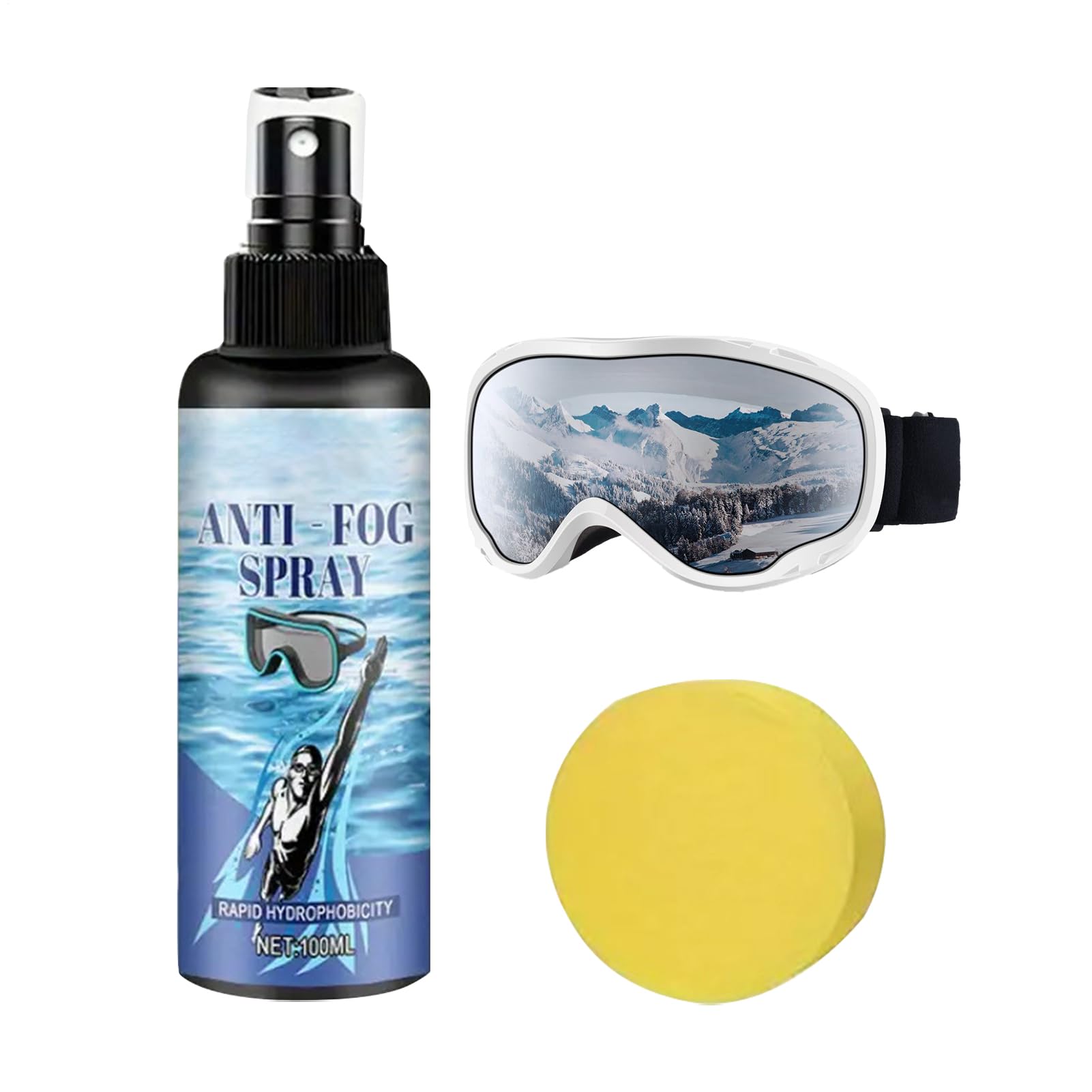 Spray Antivaho para Gafas de Natación | Líquido Antiempañante para Gafas De Buceo - Solución Hidrofóbica Portátil 100ml para Adolescentes Deportistas Buceo Entrenamiento en Piscina
