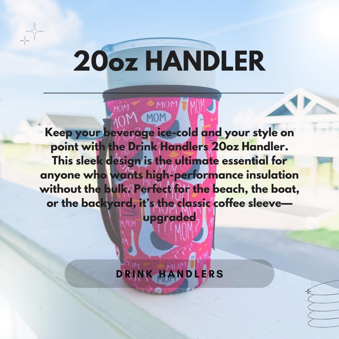 Lit Handlers 20-27 oz Tumbler Holder - Neoprene Coffee & Tea Sleeve with Handle - Insulated Cover & Water Resistant Beverage Holder for Large to XL Tumblers, Shaker Bottle (Softball)