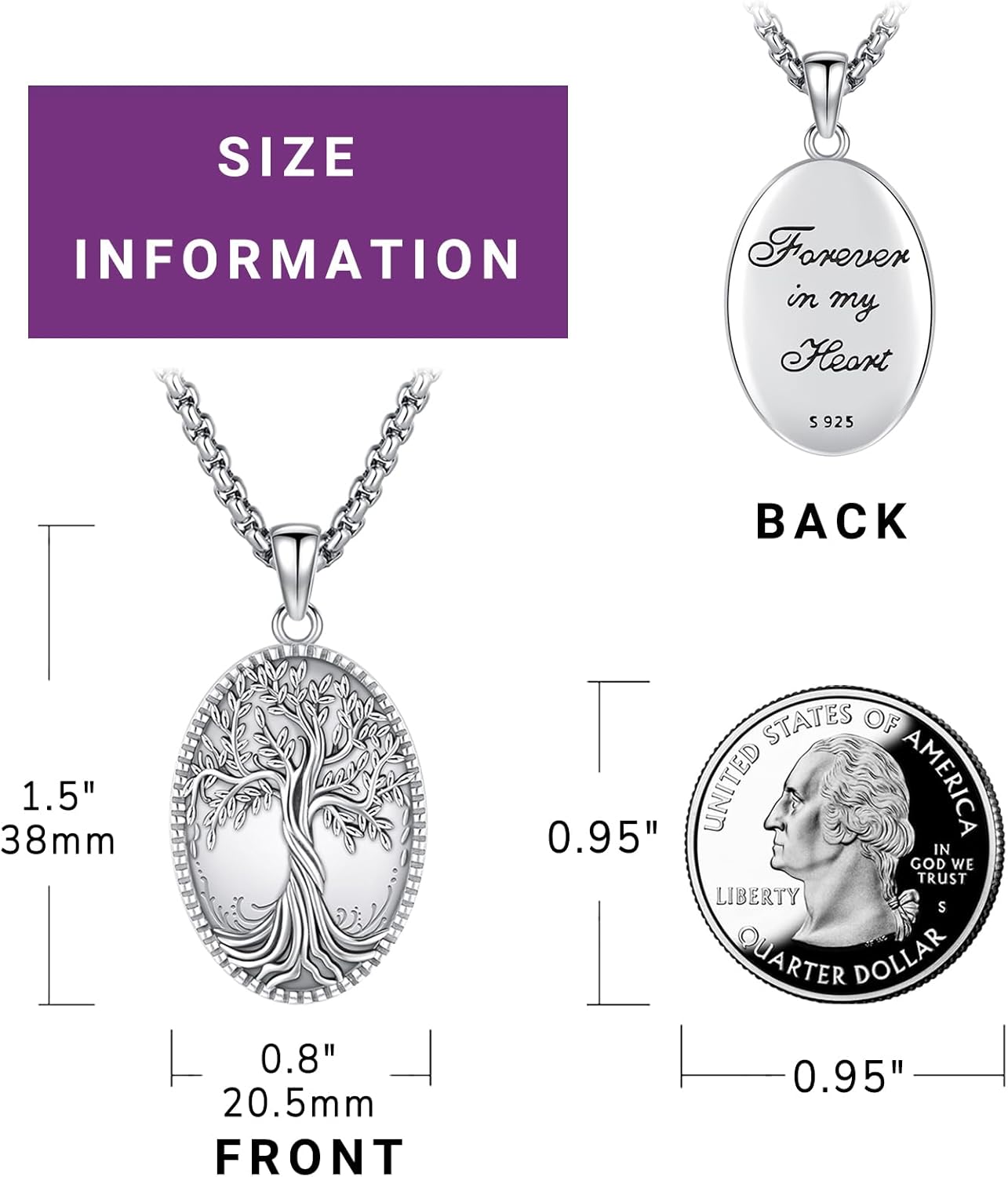 Picture Locket Necklace for Women Men Rose 14K Real Gold 925 Sterling Silver Jewelry Heart Locket Necklace that Holds Pictures Tree of Life Viking Wolf Celtic Knot St Christopher St Michael Pendant - Image 2