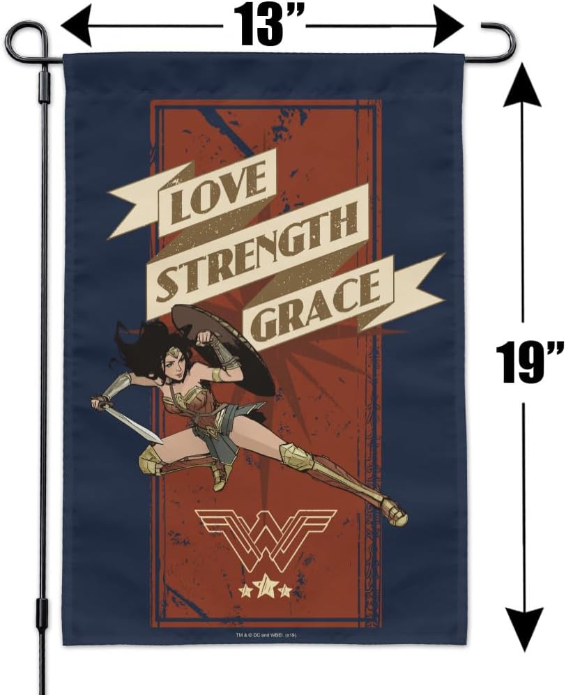 GRAPHICS & MORE Wonder Woman Movie Love, Strength, Grace Garden Yard Flag