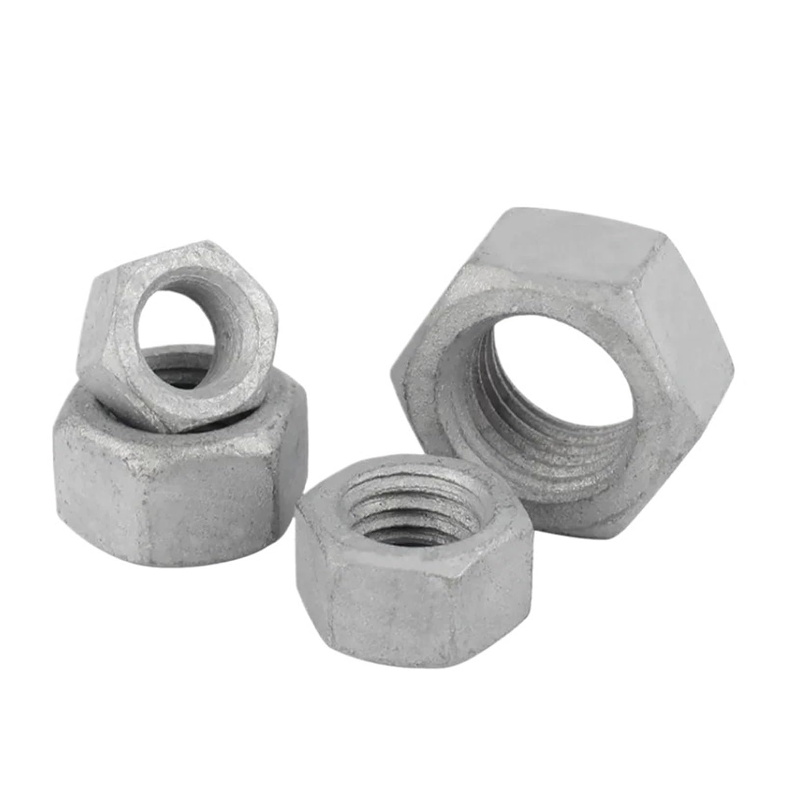 Nakrętki sześciokątne, M8-M48 GB6170 klasa 8, ocynkowana ogniowo nakrętka sześciokątna, stal węglowa, 129 szt(M42(1pcs))