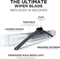 Vista 2 de Clix Wipers - Limpiaparabrisas de repuesto de silicona (14 pulgadas14 pulgadas) y repelente de lluvia integrado (paquete de 1) elemento de limpieza
