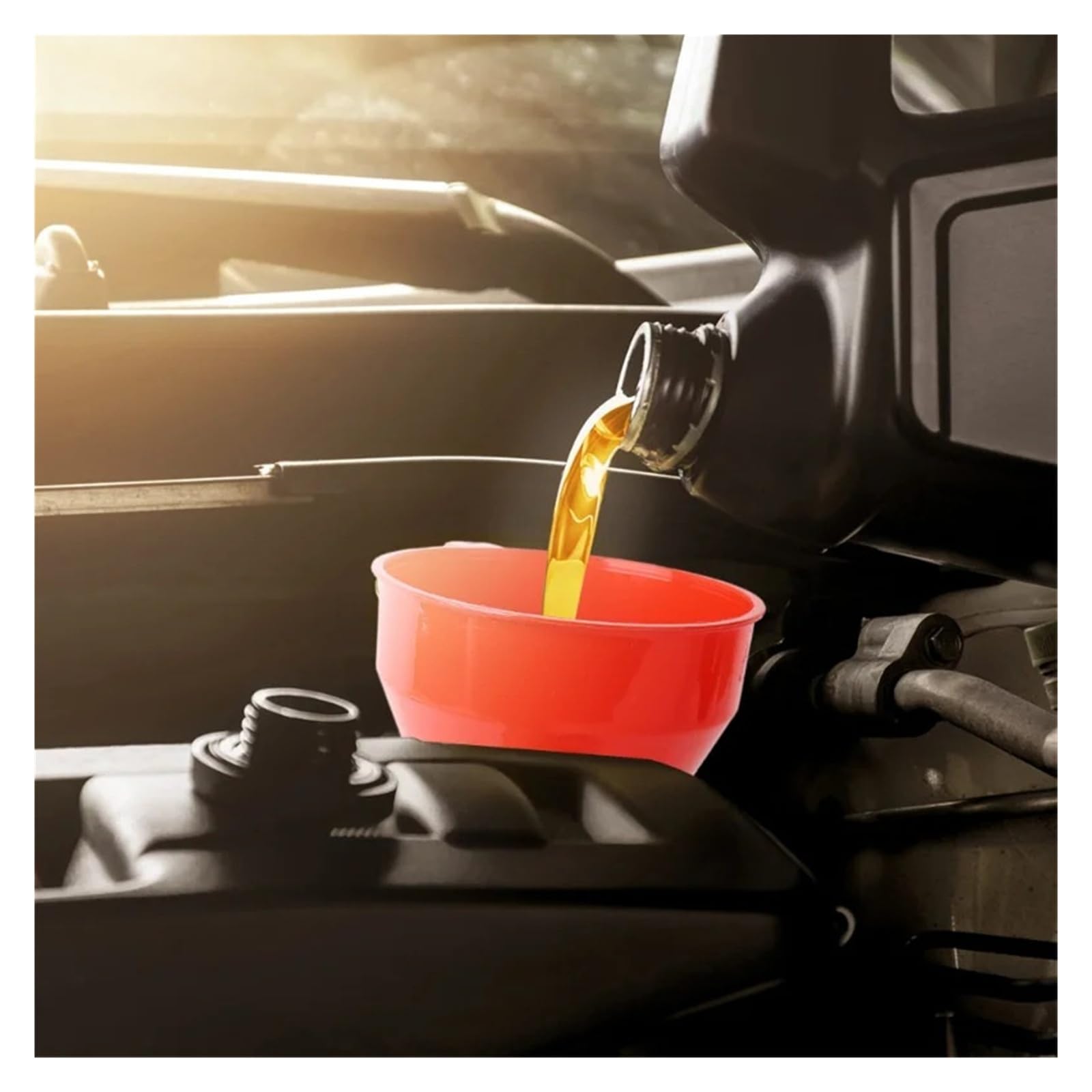 Imbuto telescopico per auto, tubo staccabile, strumento per il rifornimento di olio e gas | rosso