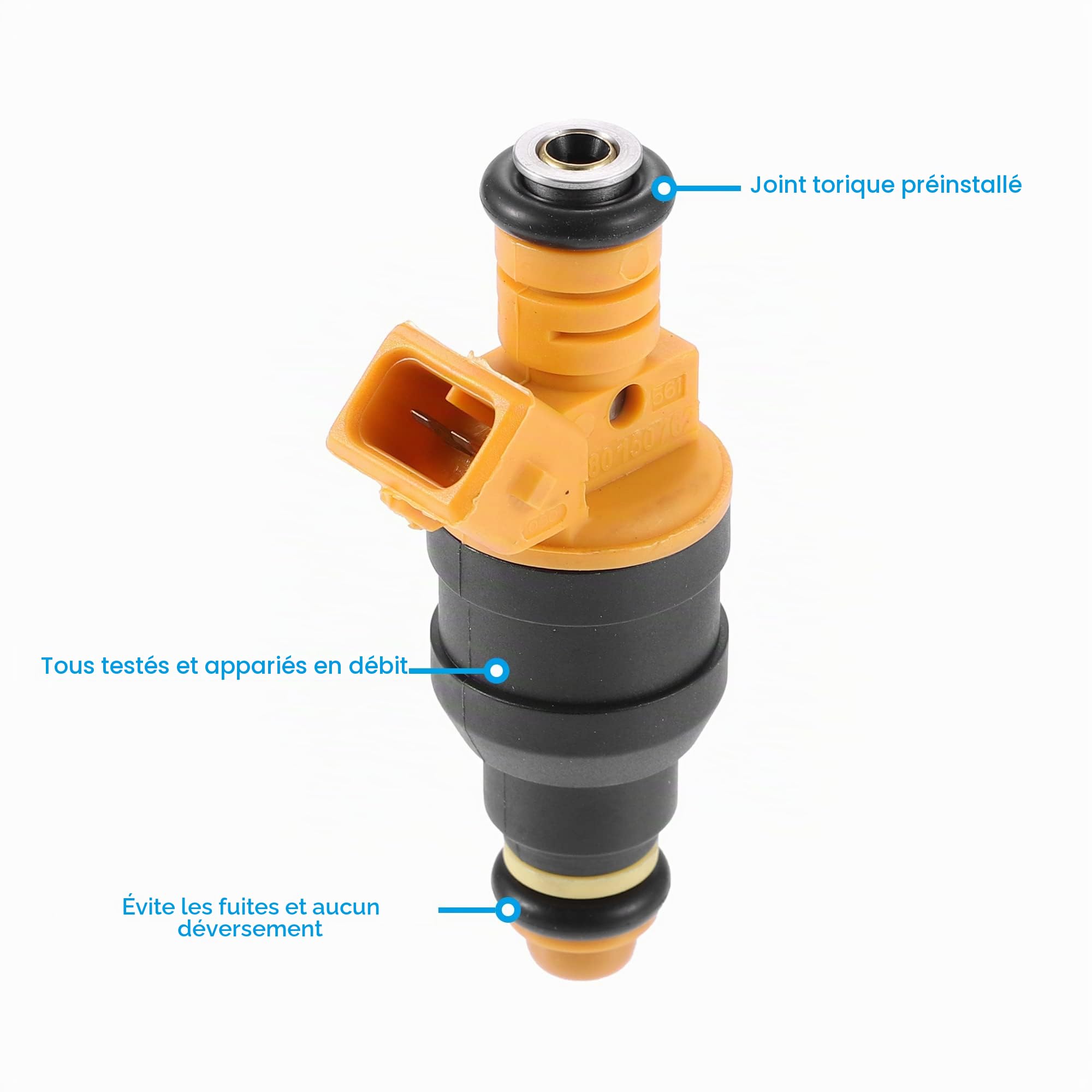 A ABSOPRO 4 Injecteurs De Carburant Pour Volvo 240 86-93 | Noir, Orange, Métal, Plastique, 77x33x24mm, Haute Impédance, Pour Cadillac CTS, Pour Citroen BX, Pour Volvo 740