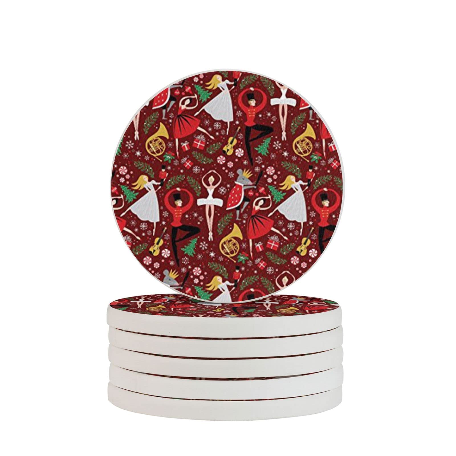 Nutcracker Ballet Two Pieces Drink Coaster for Tabletop Protection Place Mats for Home Decor