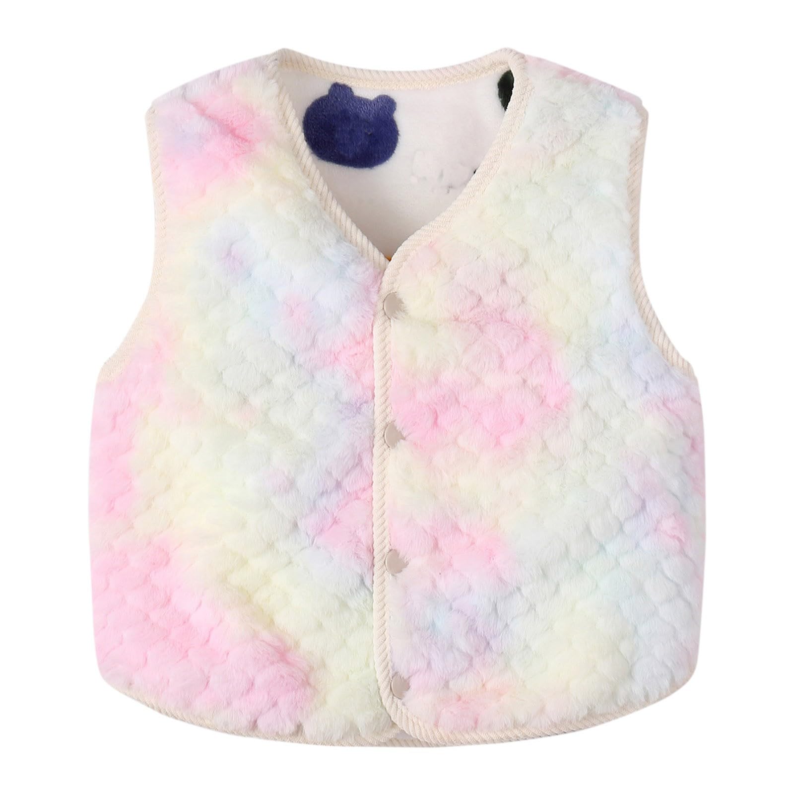 Toddler Girls Boys Gilet Reversible Waistcoat Warm Rabbit Jacket Baby Fall Vest Kids Outwear Birthday Gifts