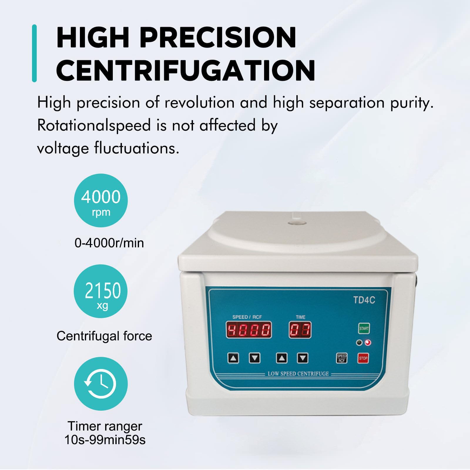 Mini centrífuga científica de 4000 RPM, centrífuga de Belleza y Laboratorio, centrífuga Digital de sobremesa, centrífuga de Laboratorio para Sangre, suero, Plasma y Grasa