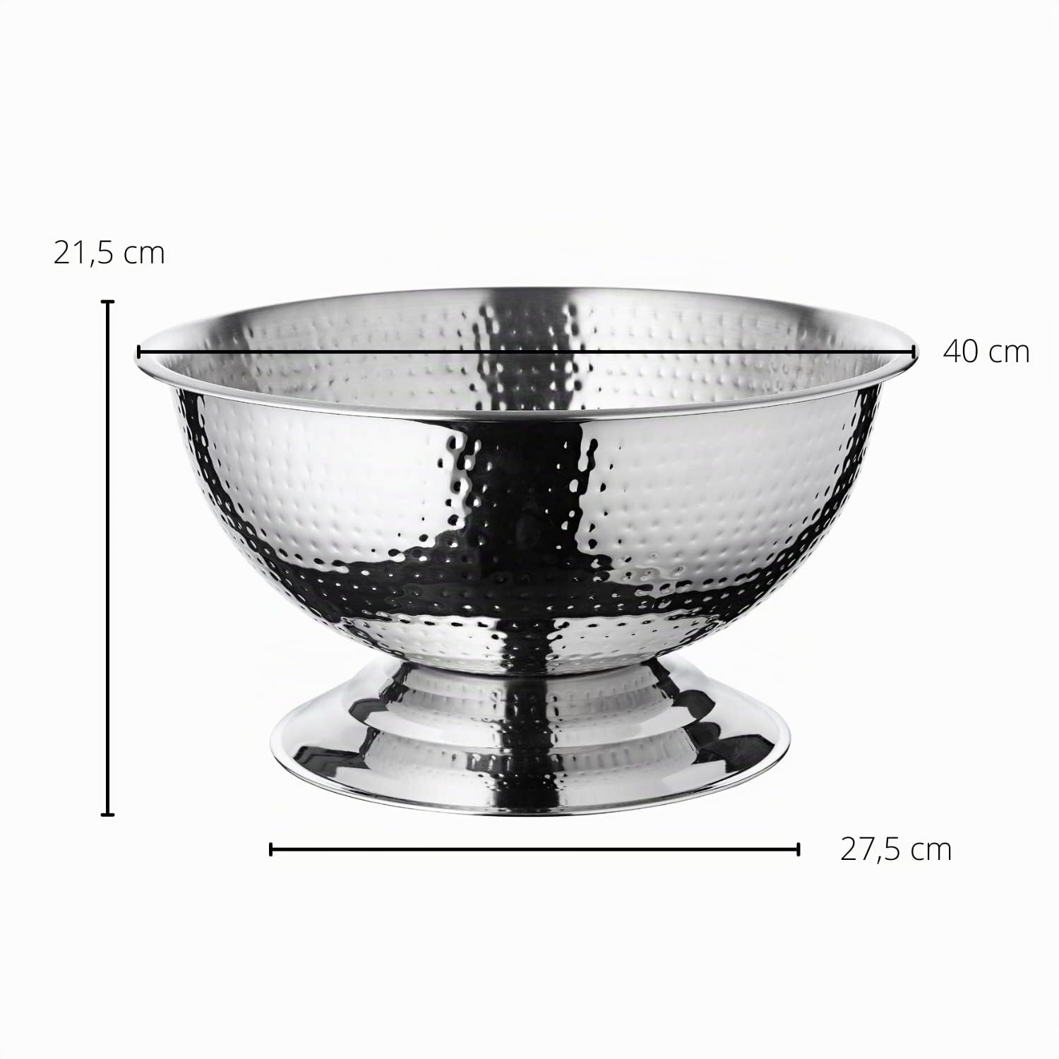 EDZARD Cara Seau à champagne (diamètre 40 cm, grand) en acier inoxydable – Refroidisseur de boissons pour 5 bouteilles