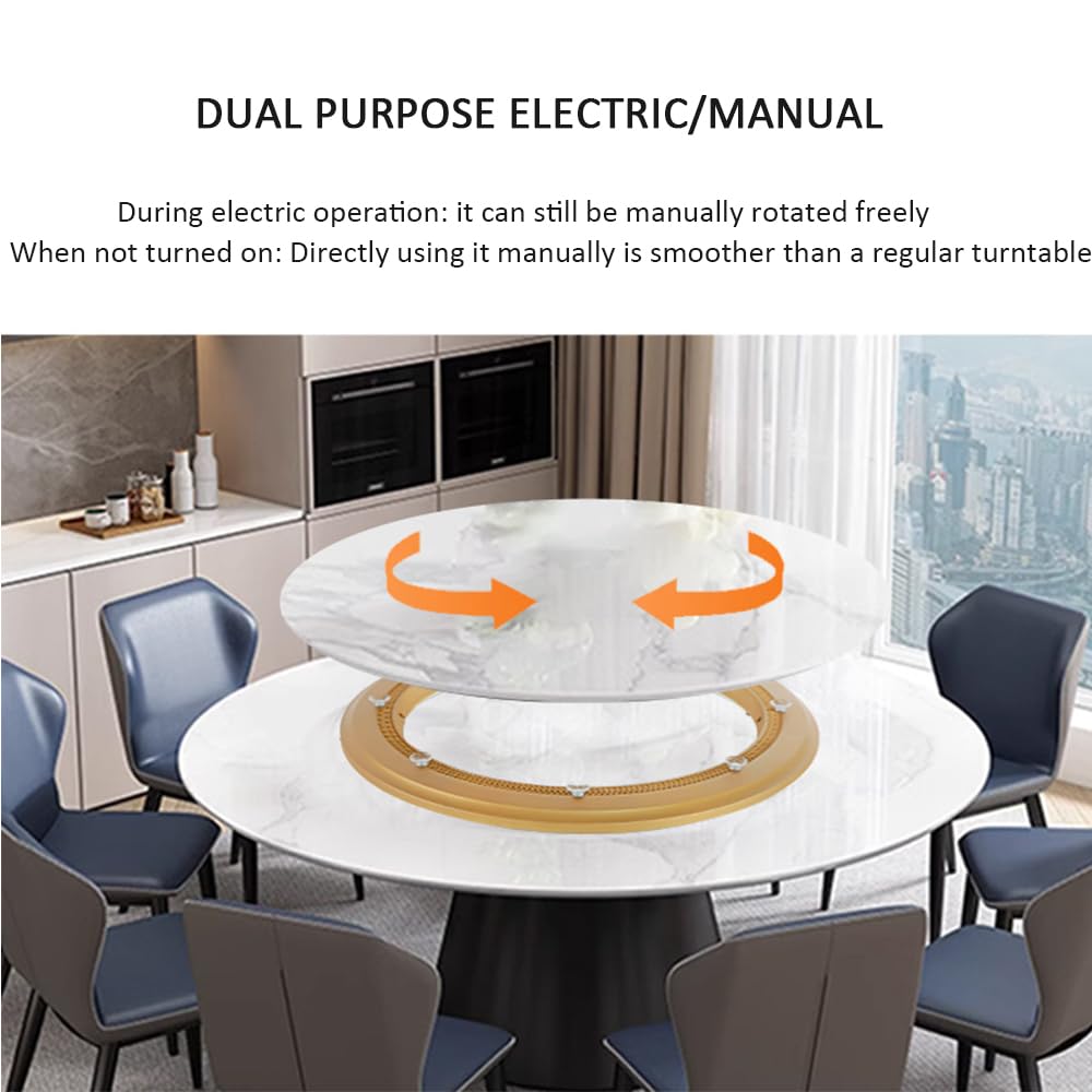 Electric Dining Table Turnstile Base Round Mute Hotel Restaurant Table Tower Max Load Capacity 100kg