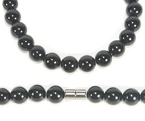 Vista 12 de Handmade Black Onyx Crystal Mens Necklace - Grounding Genuine Gemstone Beaded Mala Willpower, Protection, Prosperity Black Choker - Jewelry Gift