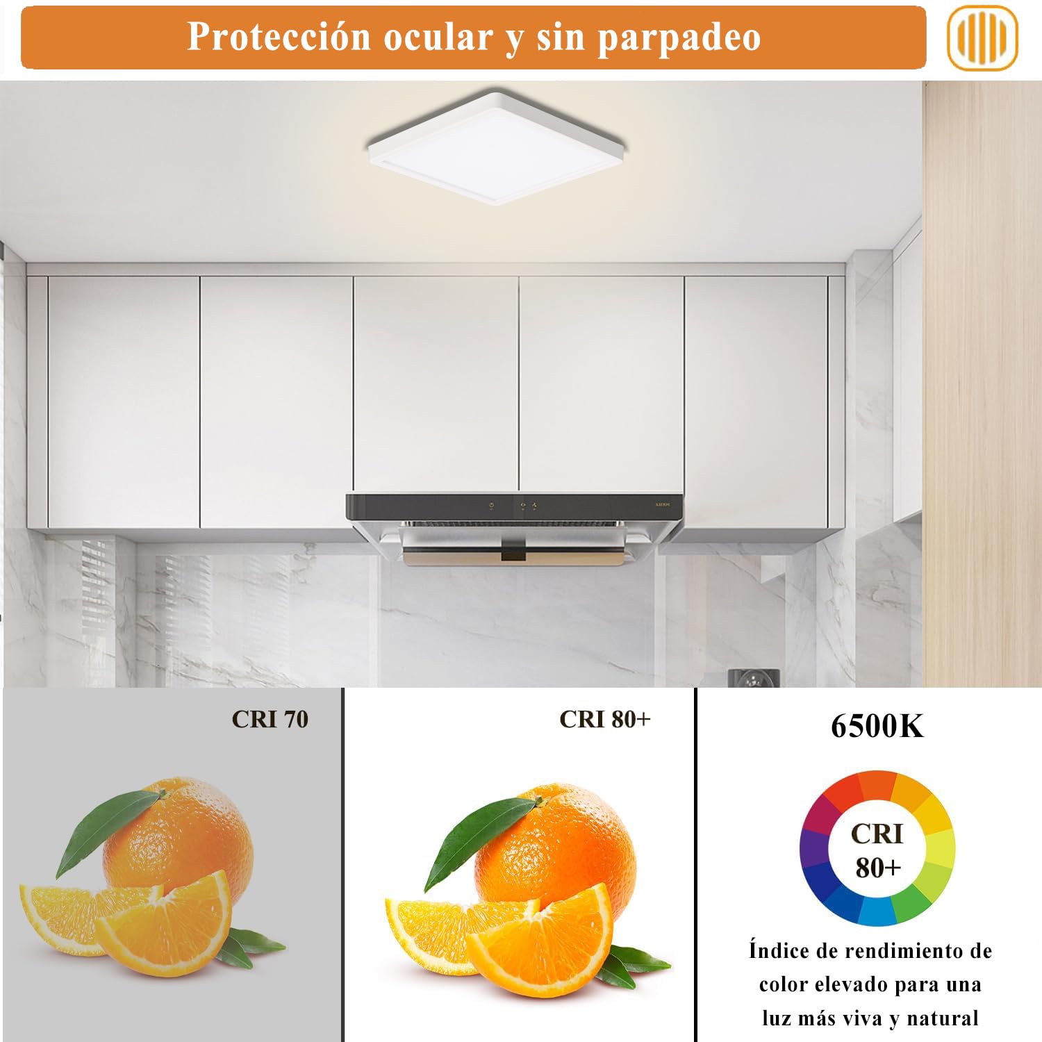 Ouyulong Plafón LED 23cm 18W 6500K Blanco Frío 4uds