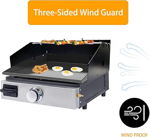 Miniatura 4 de Juego universal de protección contra el viento y estante de calentamiento y 4 pies de goma ajustables para parrilla Blackstone de 17 y 22 pulgadas
