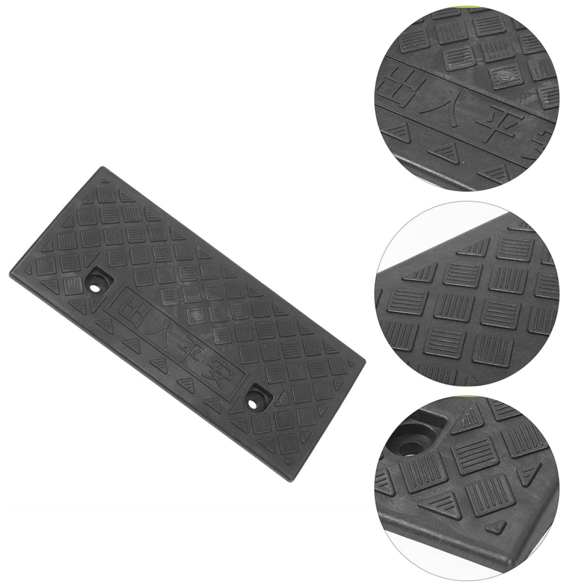 Hemobllo Rampa para Silla de Ruedas de Plástico Negro Antideslizante Fácil Instalación para Coche y Uso en Casa