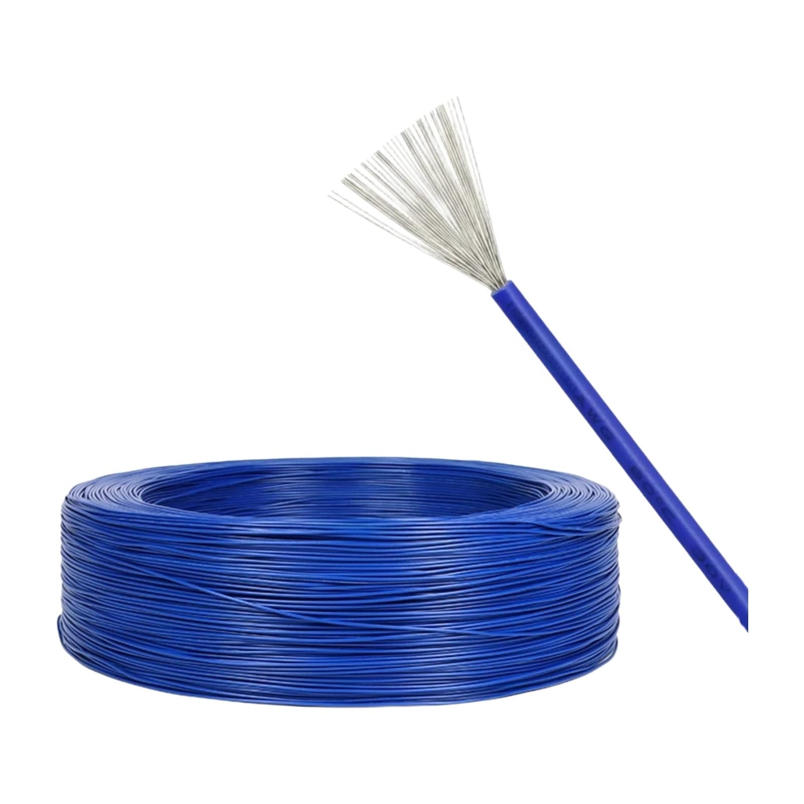 5M-100M 1571 cable electrónico 24 22 20 18 16 AWG flexible PVC(Blue; 20M; 20 AWG)