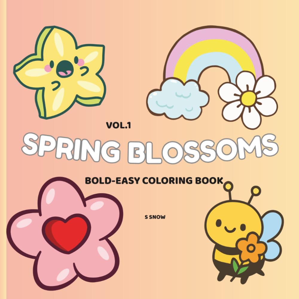 Spring blossoms: EASY BOLD COLORING BOOK FOR ADULTS (Cozy & Bold Colouring)