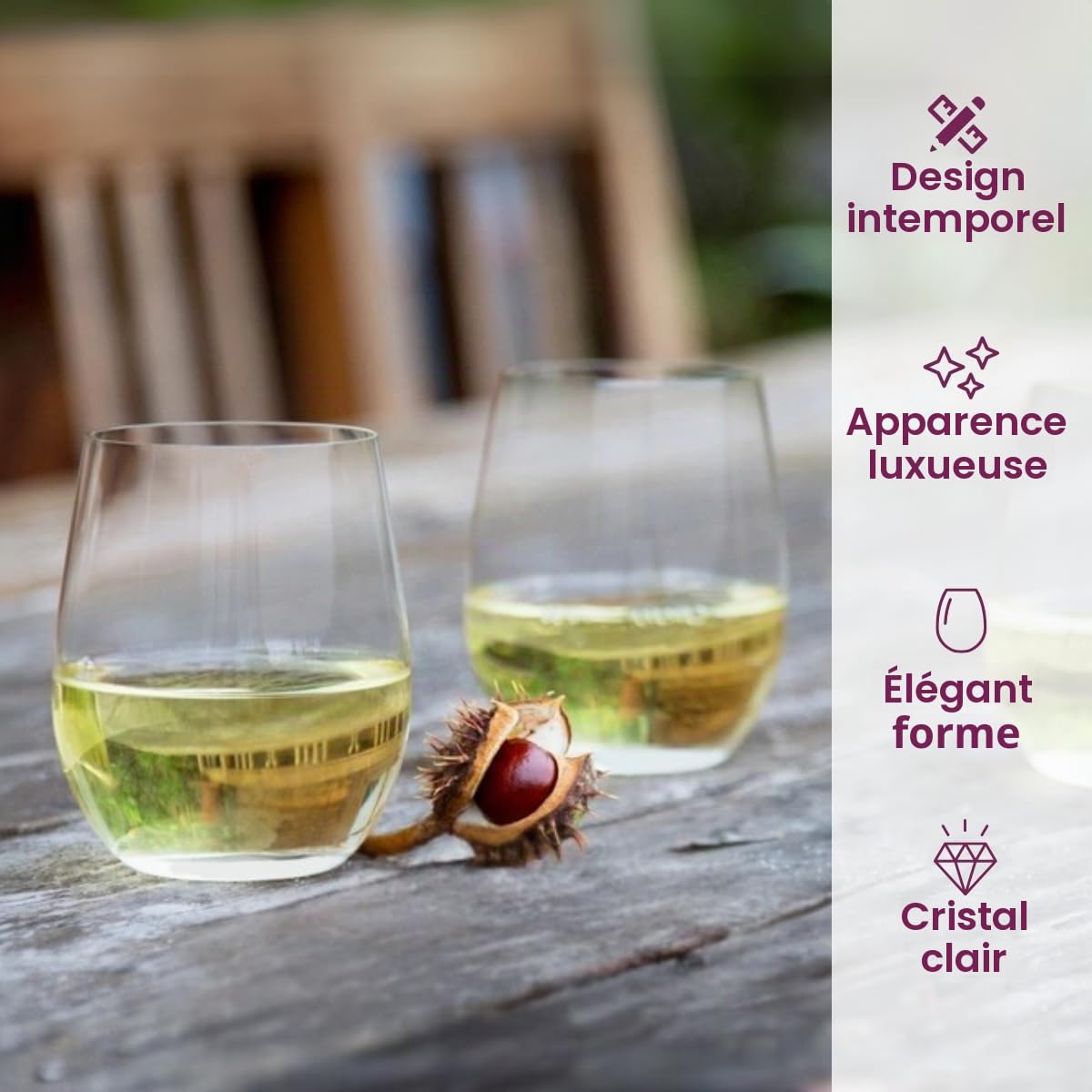 Riedel O Wine Tumbler Riesling Set de 4 verres à vin Verre à vin blanc 375ml