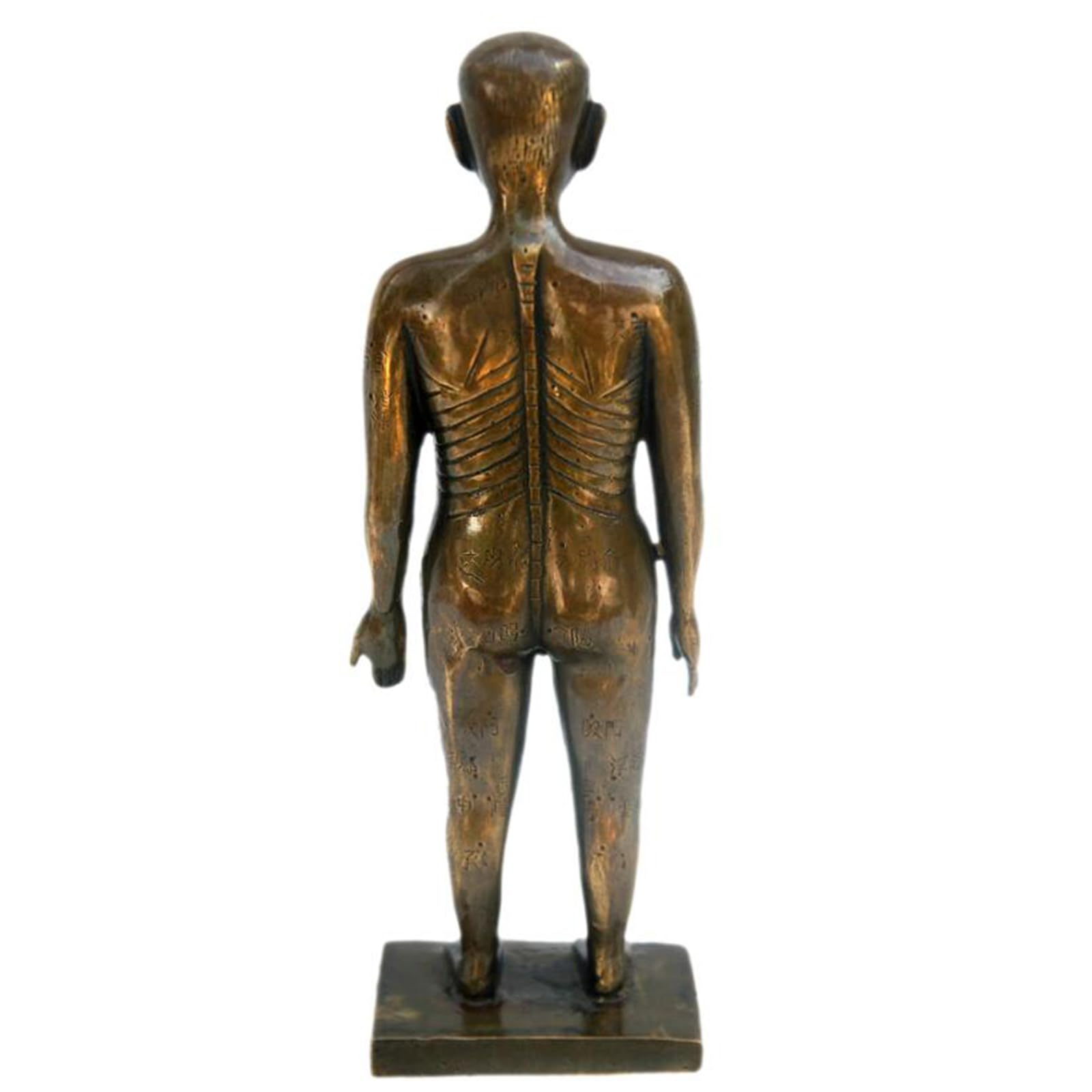 Menschliche Akupunktur Modell Reines Kupfer Alte Chinesische Medizin Akupunktur Bronze Männliche Ornamente Meridian Akupunktur Punkt Mannequin,Bronze,23cm