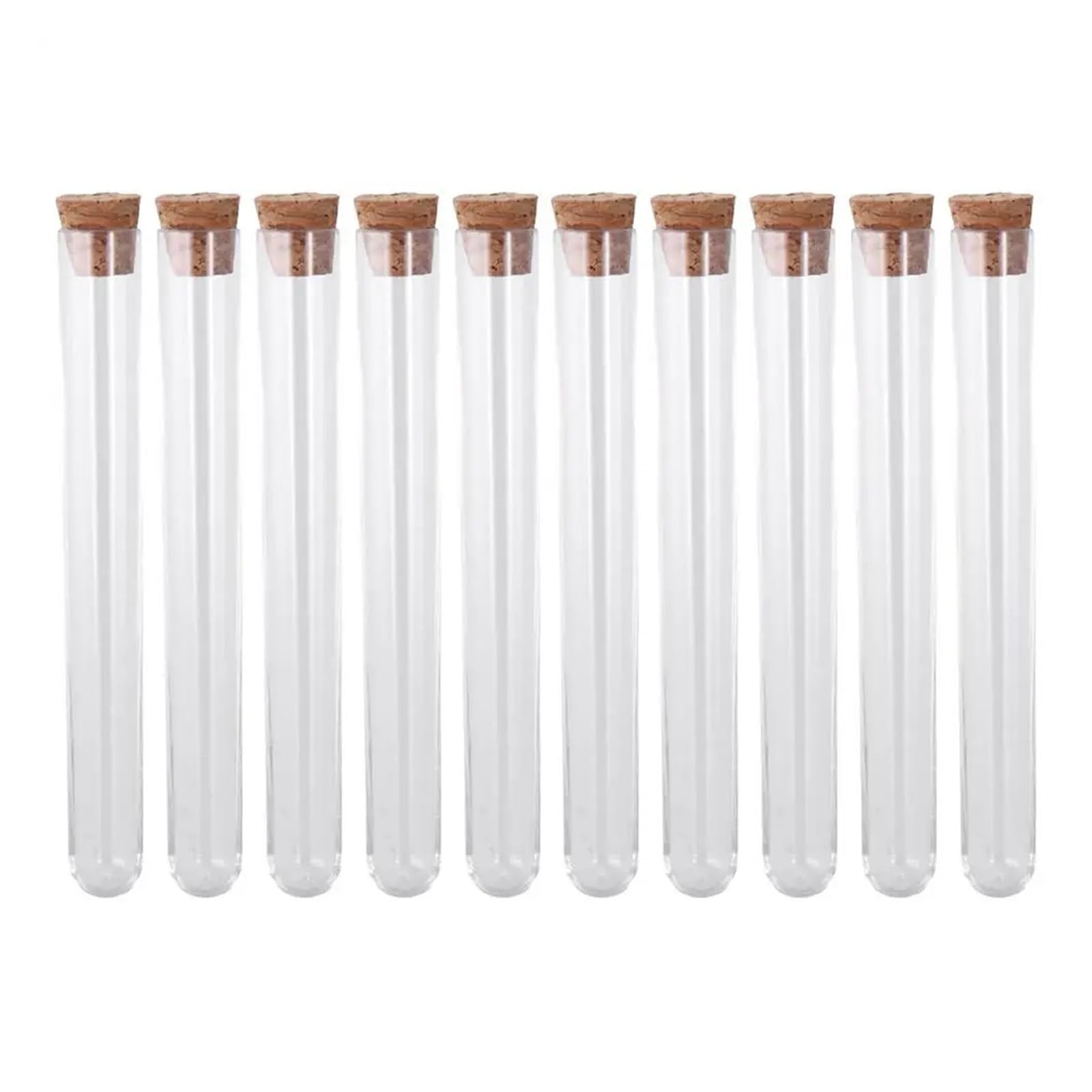 yingyingjia Decorazioni for espositori di campioni con tappi di sughero, provette di plastica con base rotonda, contenitore for esperimenti scientifici(20x150mm-10pcs)