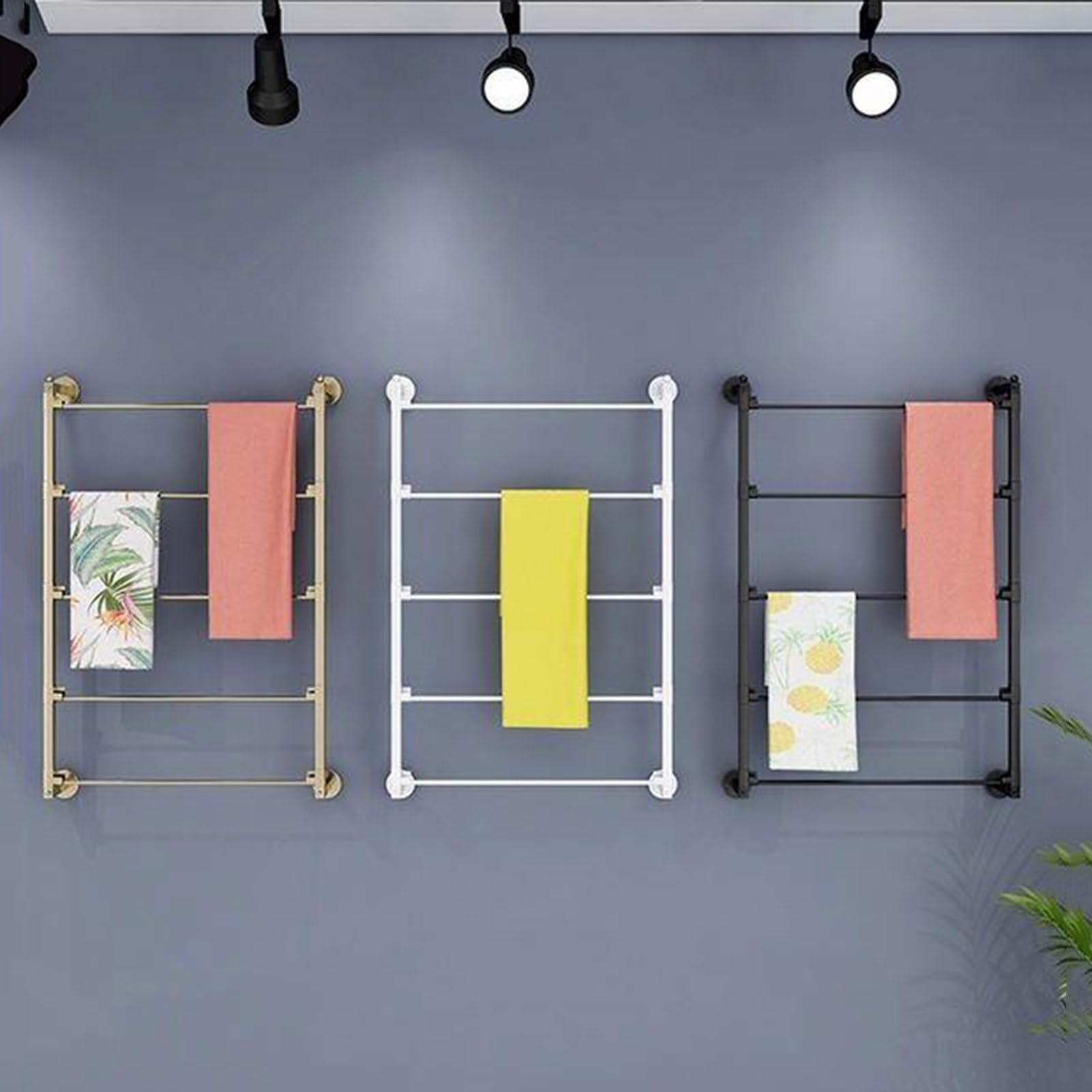 Großer Geschenkpapier-Aufbewahrungs-Organizer aus Metall, abnehmbar, wandmontiert, für kommerzielle Schals, Präsentationsständer für Einzelhandel, Geschäft, Bastelraum, Schwarz (80 x 90 cm, 6 Ebenen)