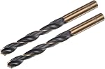 Uxcell 2pcs Boutons de forage de Jobber 8.5mm (0.335") Nitride noir & Enduit de titane or M2 Acier à grande vitesse (HSS) Boutons de forage pour alliage d'aluminium en acier inoxydable
