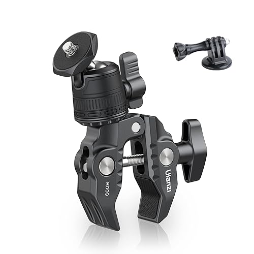 ULANZI R099 Super Clamp Camera Mount with 360° Ballhead for Bike/Bicycle/Motorcycle Handlebar Pole Tripod Tube Crossbar Gimbal Rods Mount for Insta360/GoPro/AKASO/DJI/Phone/DSLR/Light/Monitor - R099