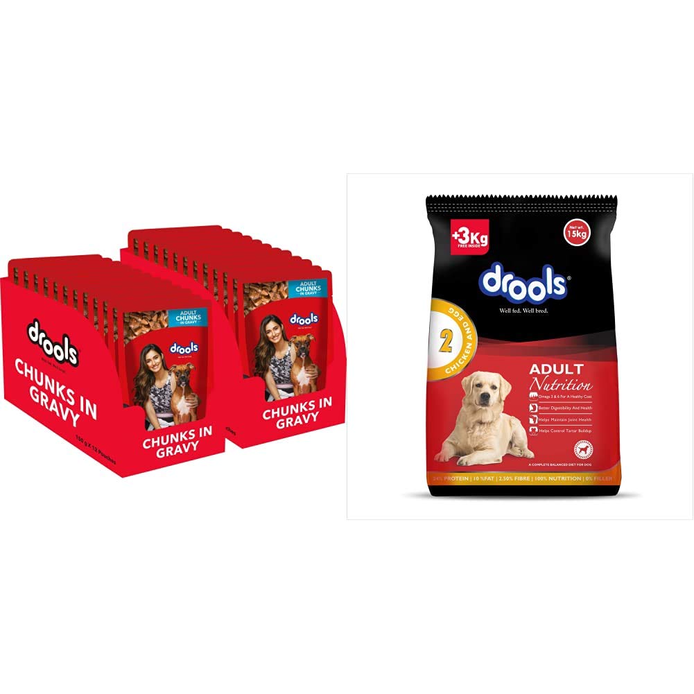 Buy Drools Adult Wet Dog Food, Real Chicken and Chicken Liver Chunks in