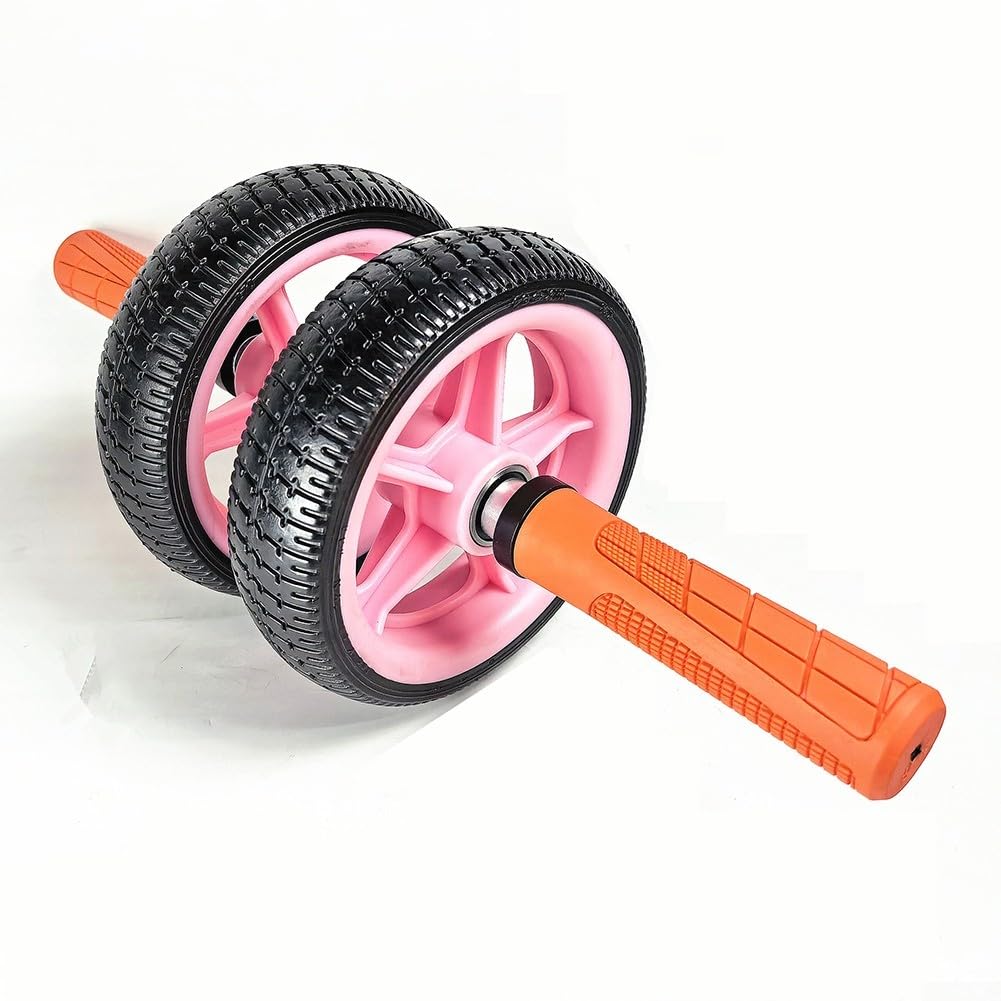 Rueda de abdominales sin rebote con neumáticos de goma dobles para entrenamiento central y construcción muscular del estómago, rodillo de ejercicio resistente para gimnasio en casa, equipo de fitness