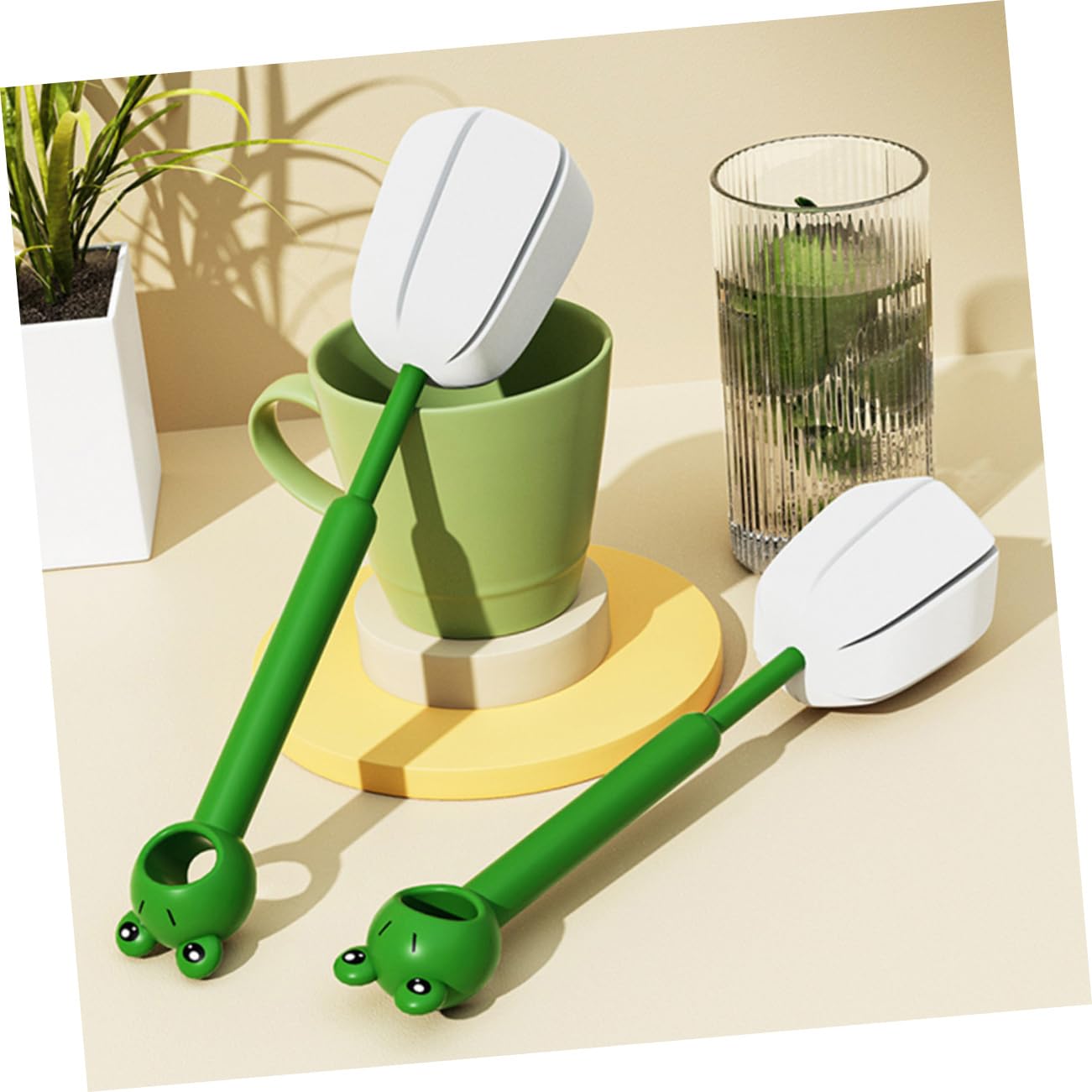 Cepillos Limpiadores para Botellas Y Tazas Cepillo De Mango para Limpieza De Utensilios De Cocina para Biberones Y Esponja Almacenamiento Compacto 2 Piezas X 4