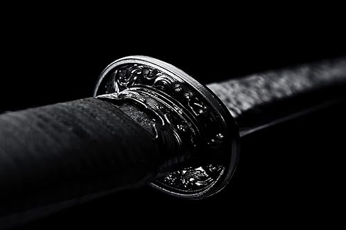 Miniatura 4 de Espada de dragón negro fresco de 40 pulgadas, acero al carbono, hoja recta japonesa Ninjato