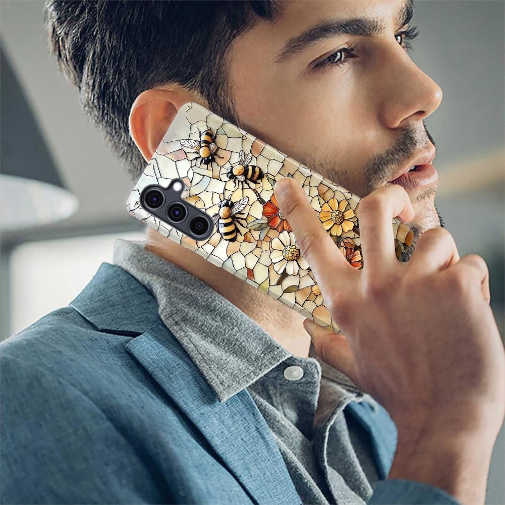 Compatible for Samsung Galaxy A36 5G Case,Individualized and Distinctive Double Layer Protection Shockproof Phone Cover for Women Men Girl Boy,Bees Picking Nectar and Flowers Fluttering - Image 7