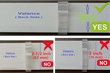 Valance Clips 10pcs 3-1/4'' Window Blinds Hidden Clip Clear Plastic for Horizontal Blinds Valance Retainer Holder