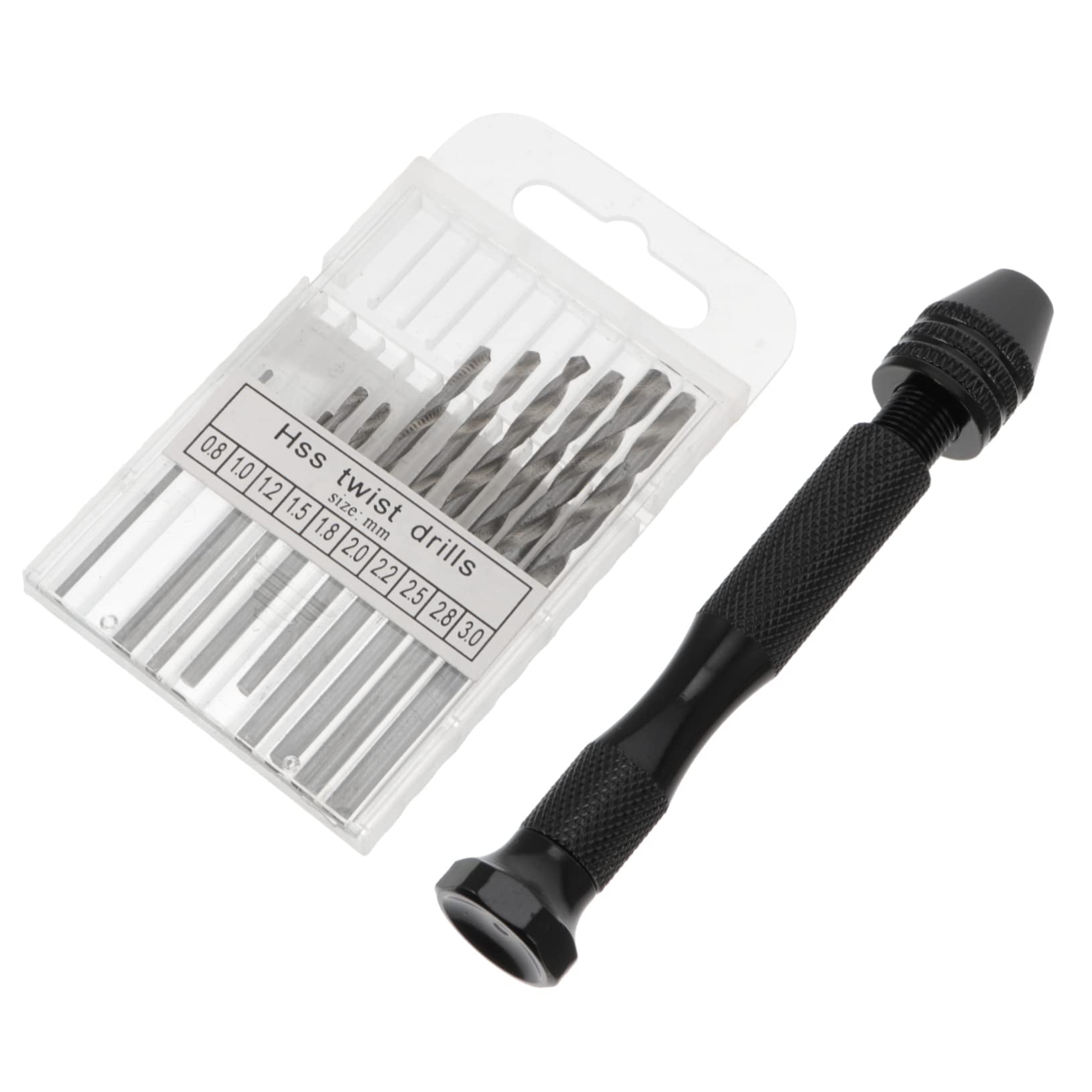SEWACC 11 Pcs Hand-held Drill Tools Drills Precision Model Pin Vise Tool Hand Mini Pin Vise Carbon Steel