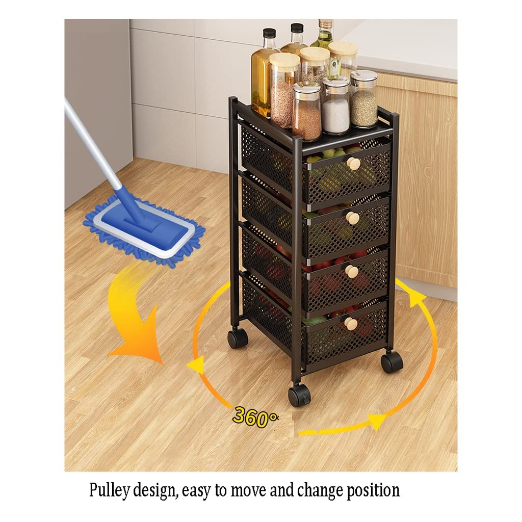MDybf Bastidores de Cocina, cajones de múltiples Capas de Piso a Techo, cestas domésticas extraíbles, bastidores de Almacenamiento de Vegetales multifuncionales