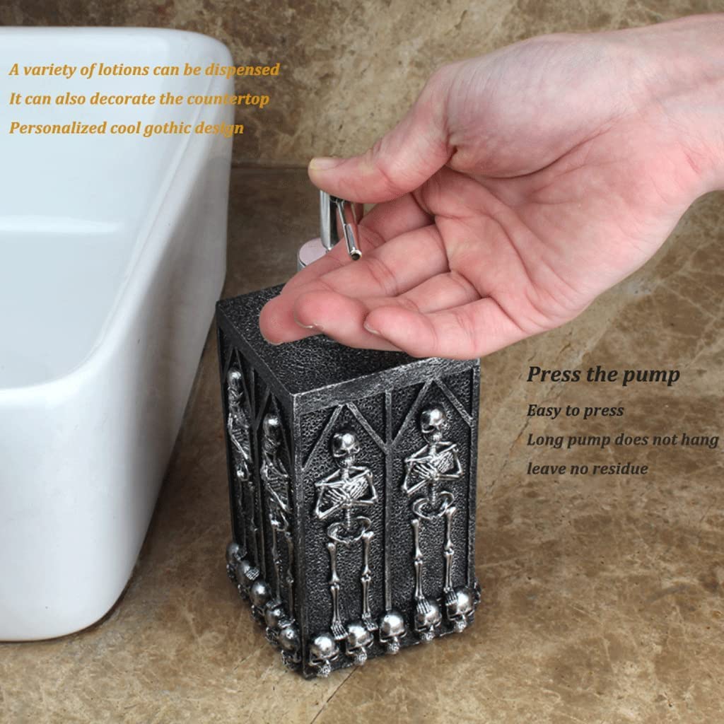 Dispensador de jabón de Resina, Bomba de jabón con botón pulsador de Gran Volumen, dispensador de loción Recargable, 16oz/460ml, encimera de baño, Cocina