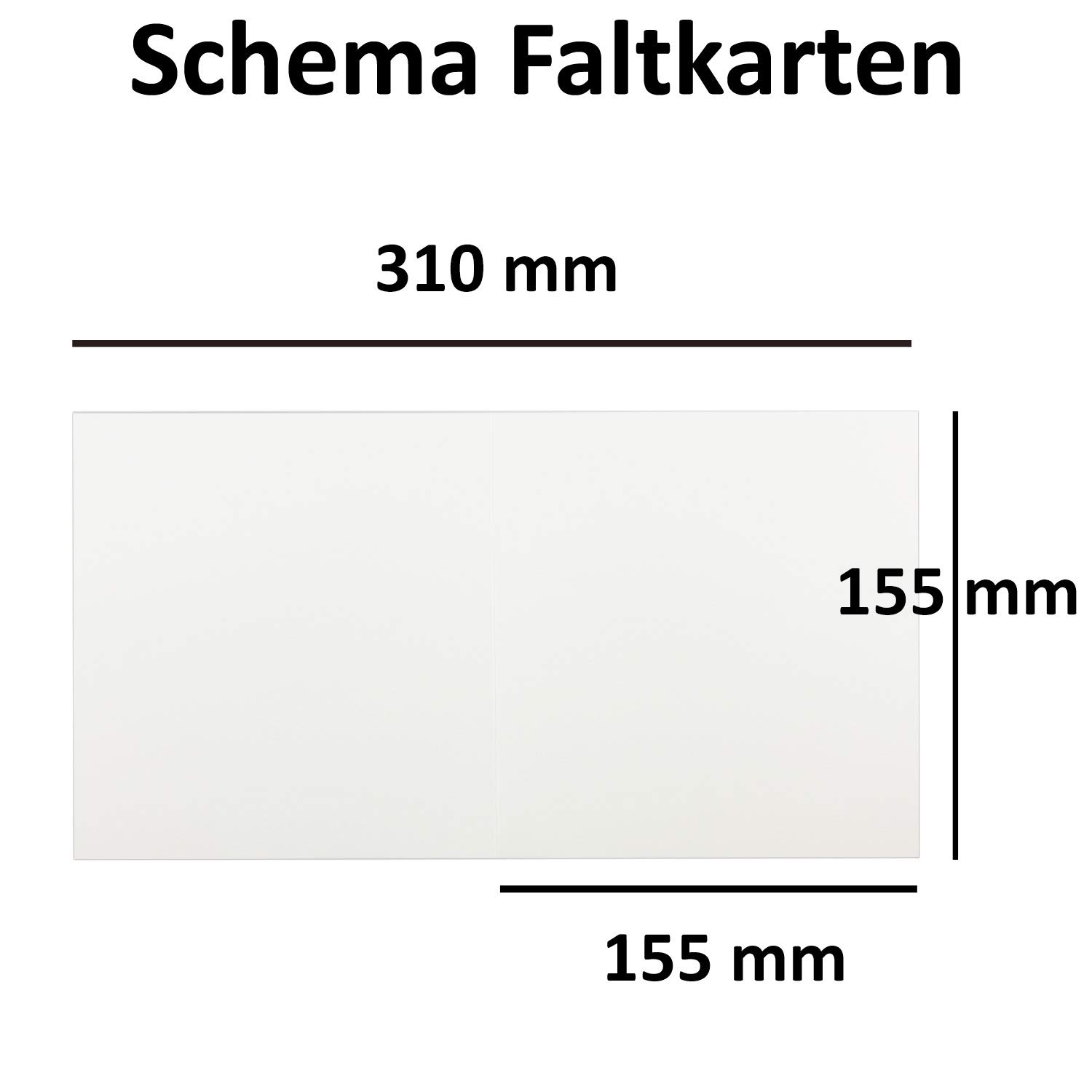 100x Quadratisches Falt-Karten-Set mit Brief-Umschlägen & Einlege-Blätter - Farbe: Weiss - 15,0 x 15,0cm - Papier-Bastel-Set - GUSTAV NEUSER®