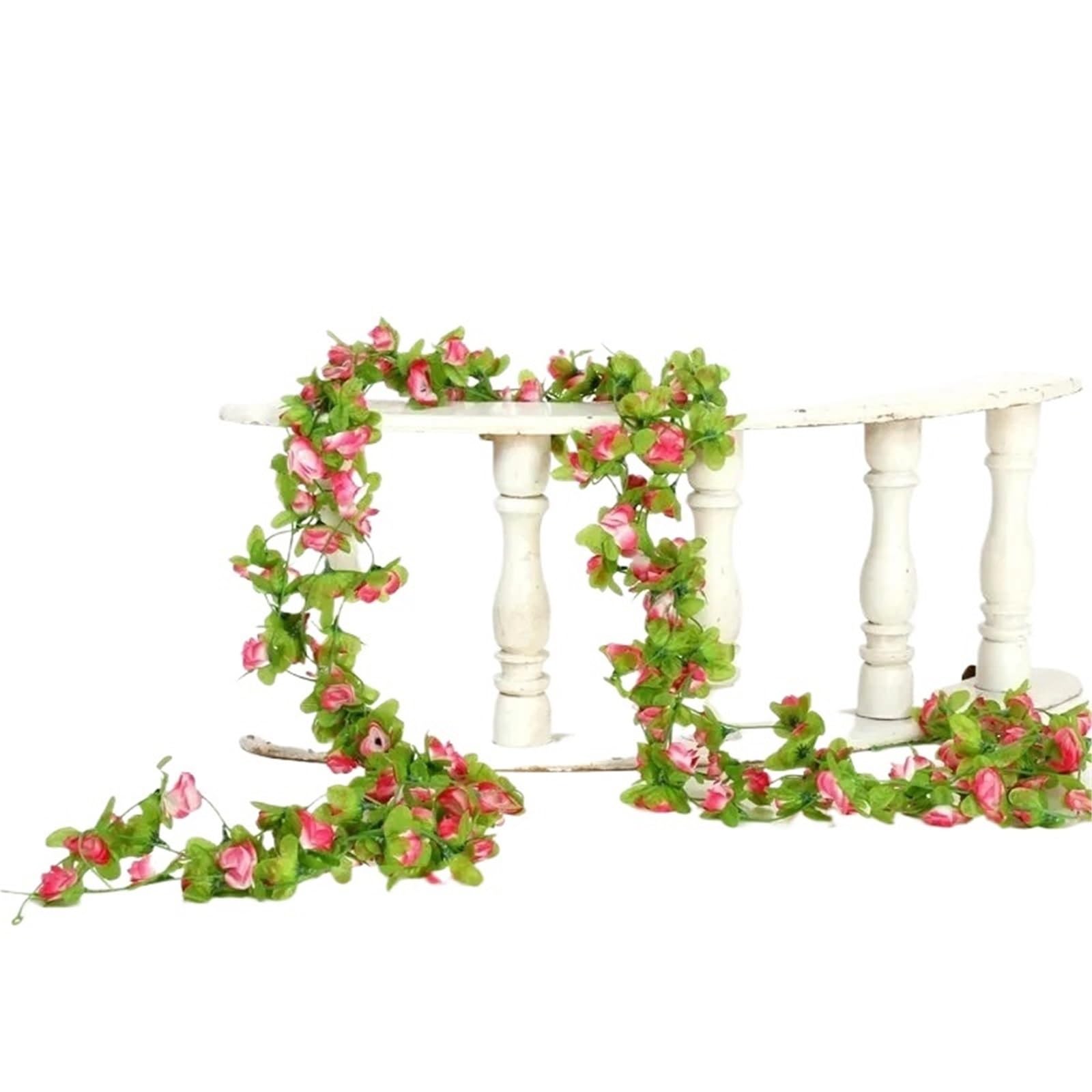Ayztantine artificial flowers 230cm Rose Artificial Silk Flowers Vines Green Garland Home Wedding Garden Christmas Branch Decoration Wall Hanging