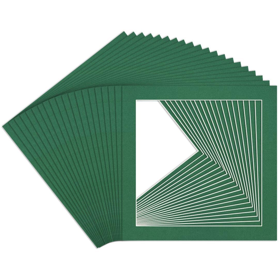Procut Global 50x50cm Emerald Picture Mounts to Fit 40x40cm Aperture - Precision Cut Cardboard Photo Mount - Ideal for Frames, Prints, Artwork & Certificates - Sizes & Colours Available - 20 Pack โ image 1