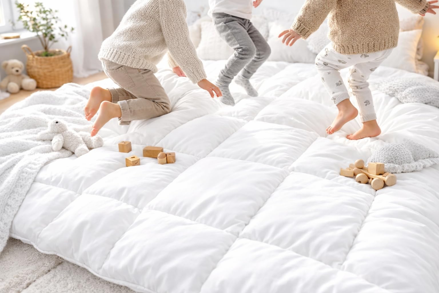 Merino Wool Bettdecke aus Reiner Wolle, natürliche Baumwolle, 10,5 Tog, 500 g/m², Bettdecke (200 x 200 cm)