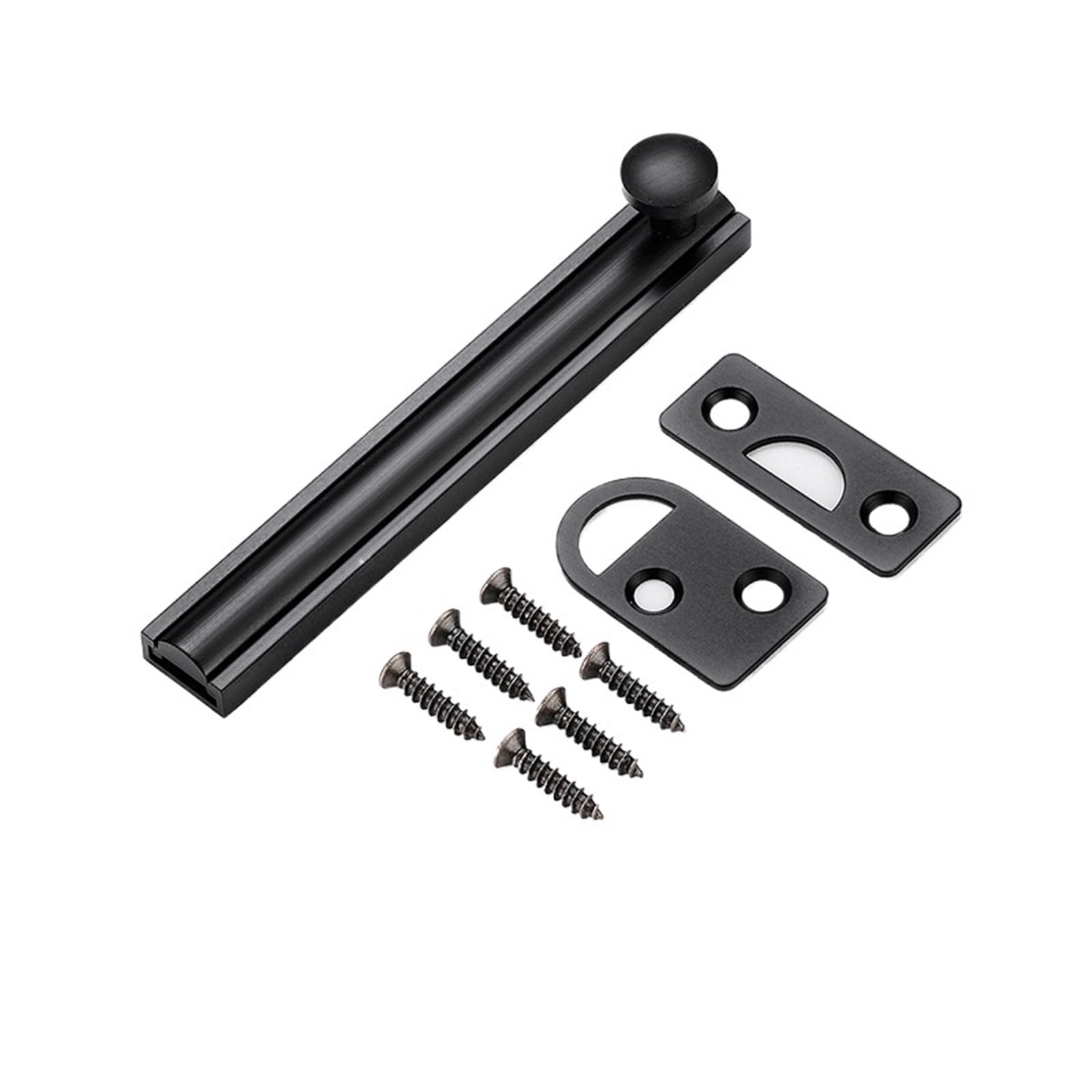3pcs All-Copper Bolts Latch Surface Mounted Door Lock Strong for Home Hardware for Door(4 inch Dumb Black)