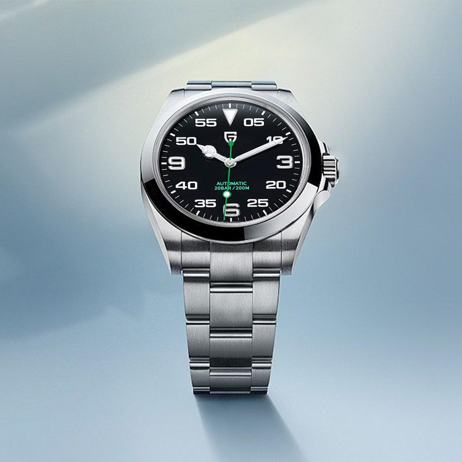 Pagani Design Relojes para Hombre Movimiento mecánico japonés automático NH35 Resistencia al Agua 200 Metros Pulsera de Acero Inoxidable japonés Resistente a los arañazos Cristal Mineral