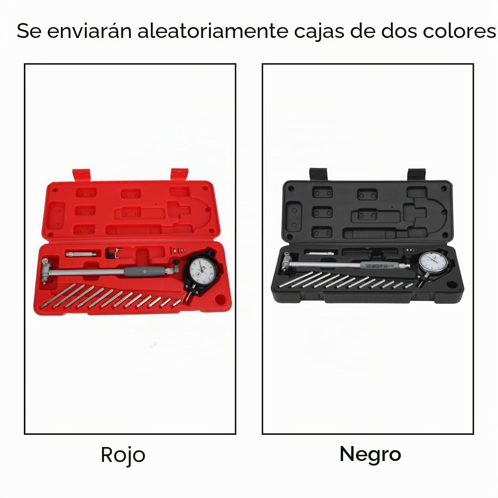 Medidor de diámetro interior, medidor de cilindro de aleación de aluminio con instrumento de medición interior de alta precisión de 50-160 mm para uso diario e industrial(negro)