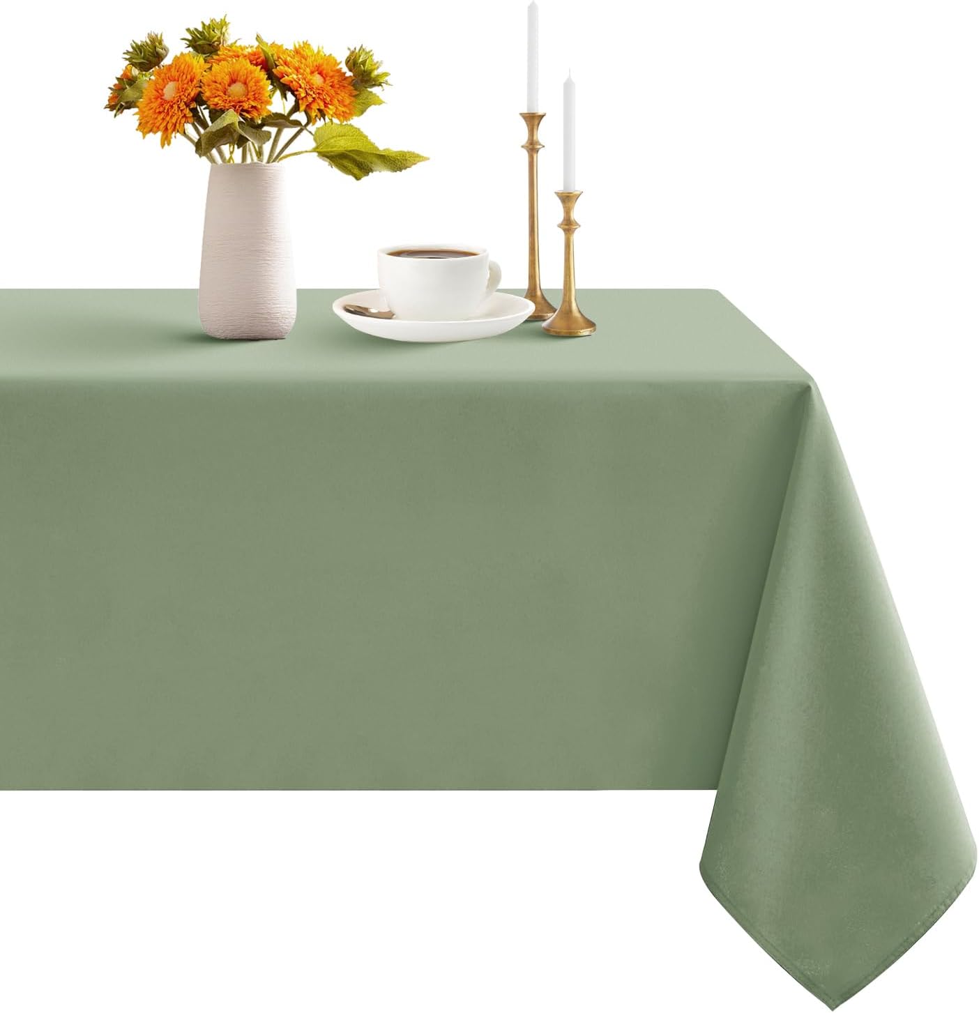 Romanstile Green Table Cloth Wipe Clean Rectangular 140x200 cm, Wipeable water resistant Tablecloth,Dining Table Cover for Kitchen Outdoor Garden Table,decorations for Sommer Spring,55x78 inch