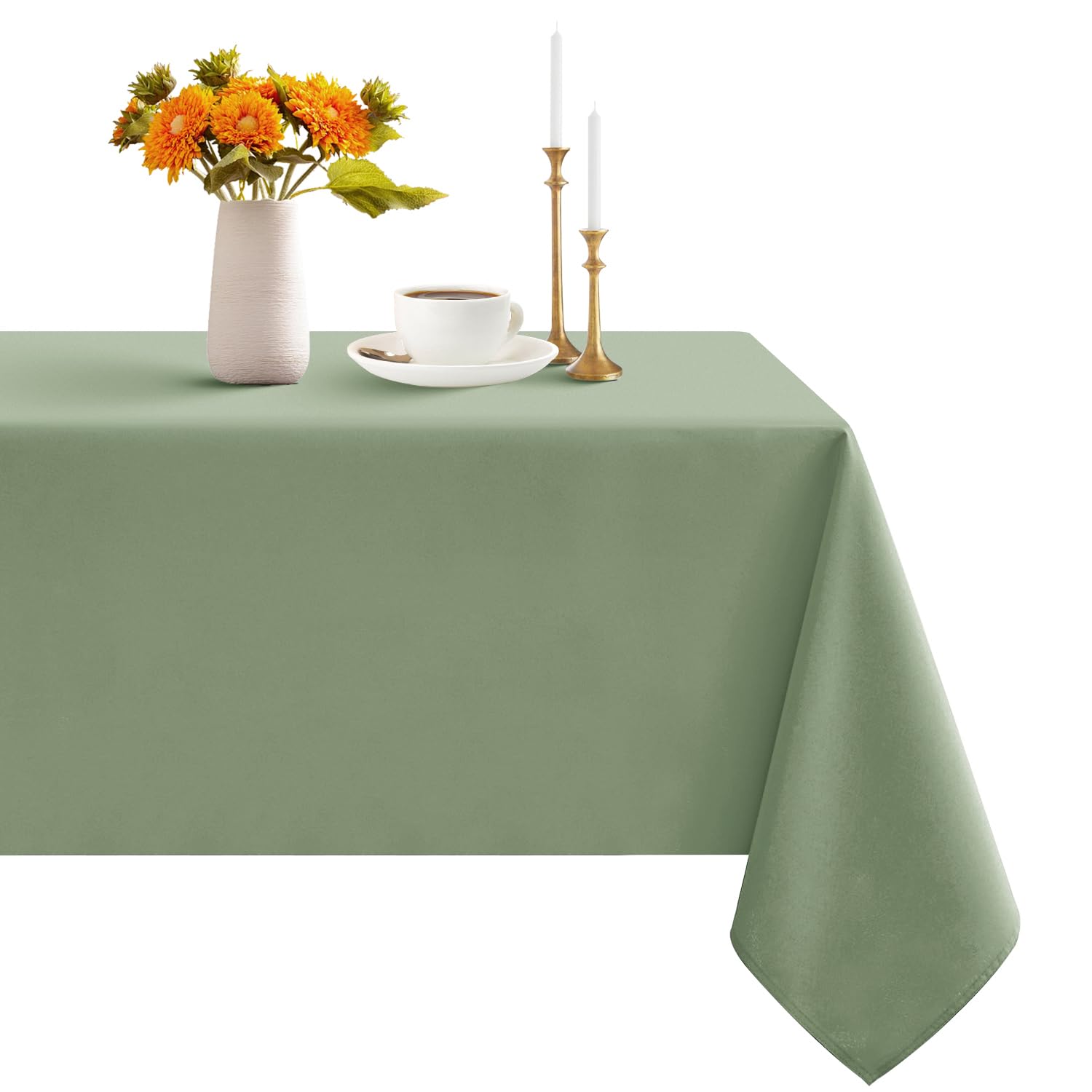 Romanstile Green Table Cloth Wipe Clean Rectangular 140x200 cm, Wipeable water resistant Tablecloth,Dining Table Cover for Kitchen Outdoor Garden Table,decorations for Sommer Spring,55x78 inch