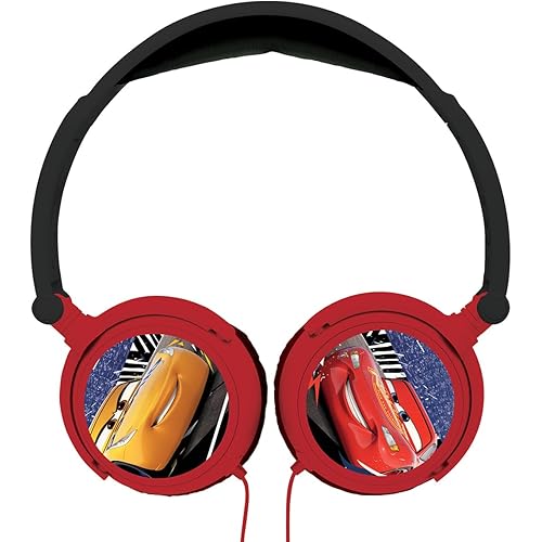 Lexibook Disney Pixar Cars 3 Lightning McQueen Stereo Headphones, Kid-Friendly Power, Foldable and Adjustable, Red/Black, HP010DC