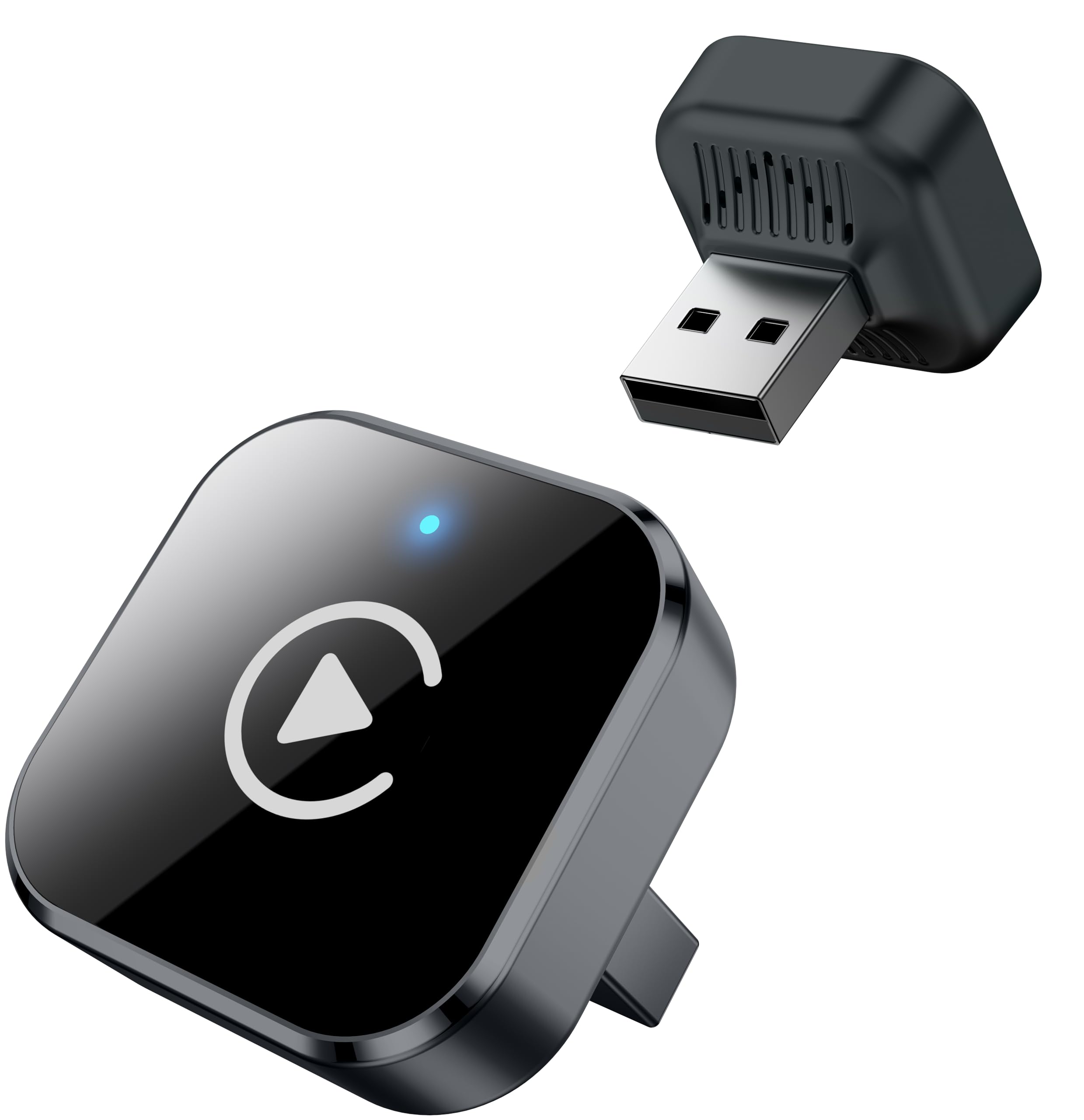 Adattatore CarPlay Wireless e Android Auto Wireless, USB-C/USB-A Plug & Play, Convertitore da Cablato a Wireless, WiFi 2.4G/5G, Connessione Automatica, per iPhone iOS 10+ e Android 11+, Grigio