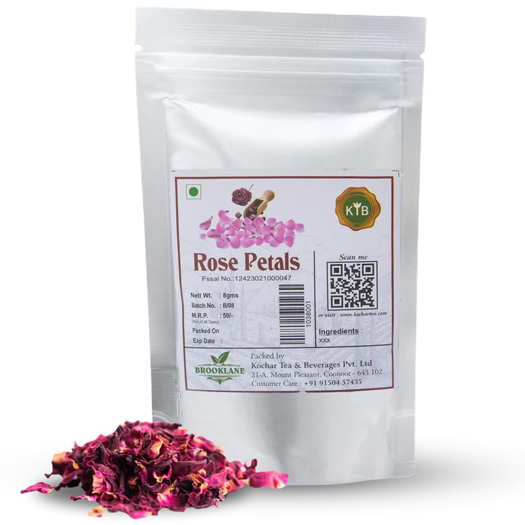 BROOKLANE Dried Rose Petals | Edible & Natural | Ideal for Teas, Desserts, Garnishing, and Skincare | Fragrant, Flavourful & Rich in Antioxidants | No Artificial Colors or Additives-image-45
