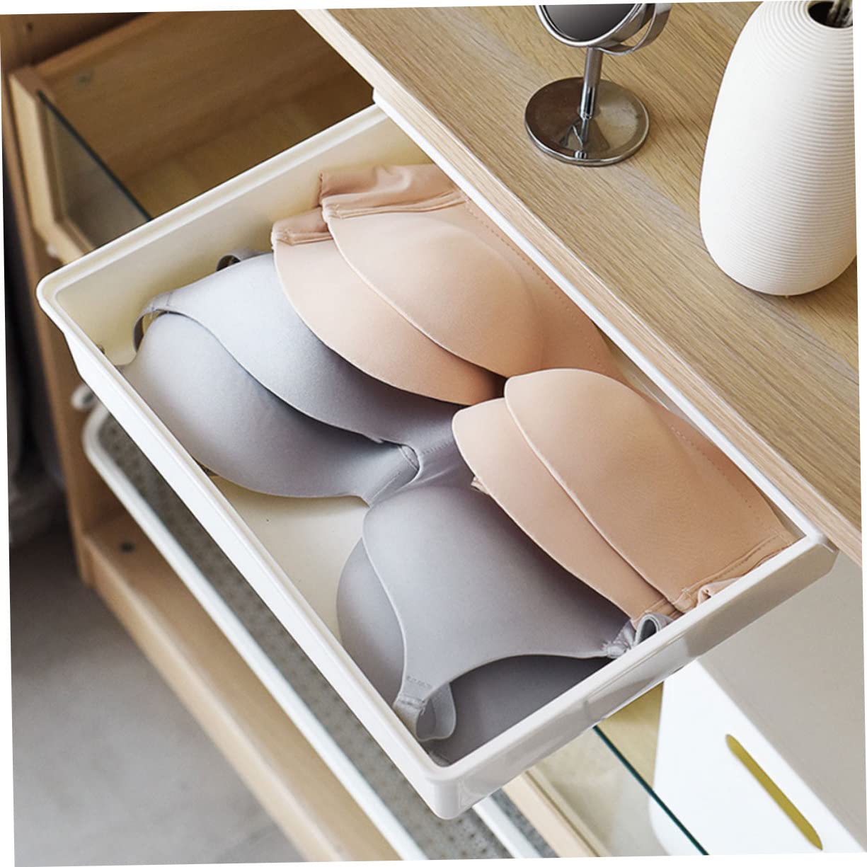 DOITOOL Organizzatore per Plastica Resistente Separatore per Tavolo da Cucina o Ufficio Comodo e Salvaspazio Attacco Sotto la Mensola per Oggetti Vari