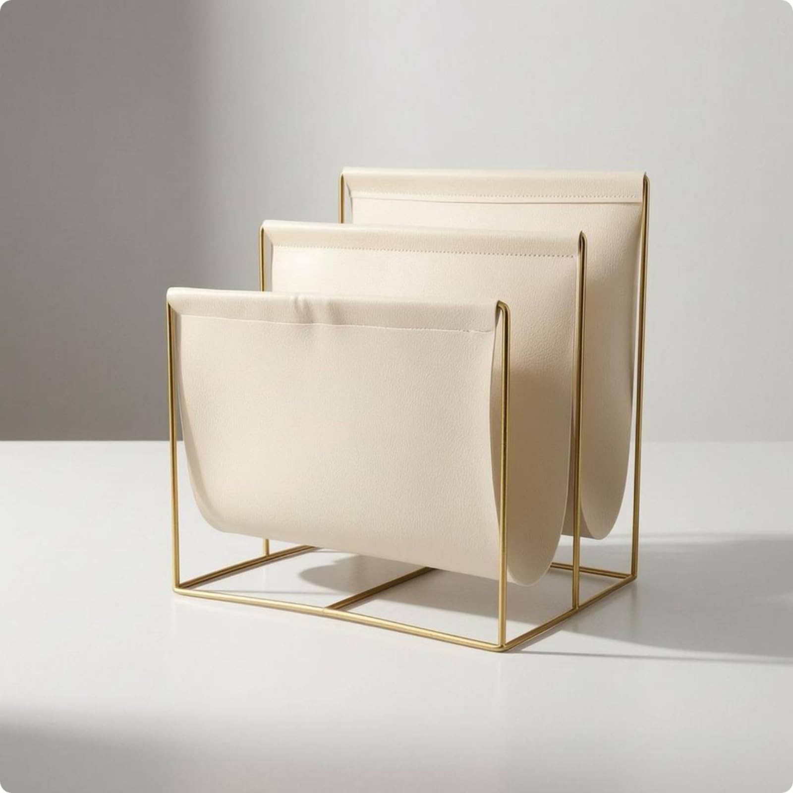 Porte-Revues Debout Cadre Ouvert Porte-Revues Métal Déco Organisateur Magazines, Marron Foncé